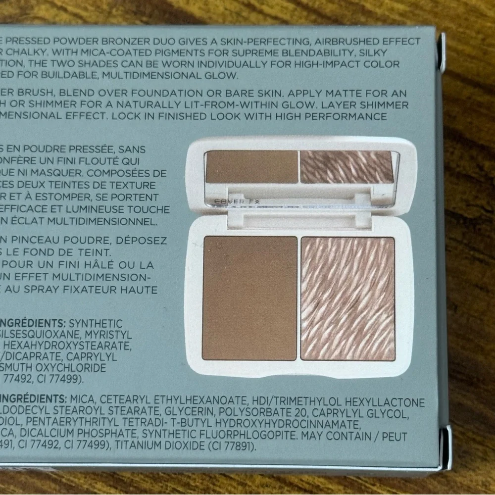 COVER FX Monochromatic Bronzer Duo Matte + Shimmer 0.51 OZ NIB Sun-kissed Bronze